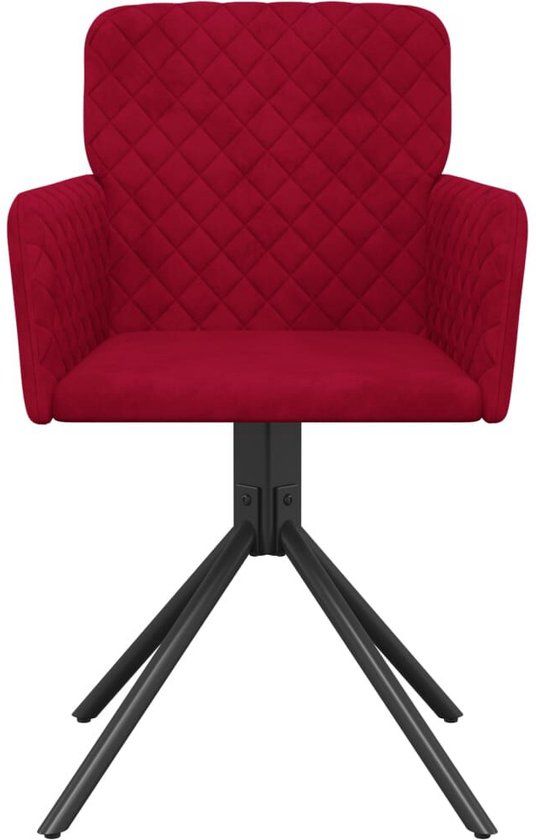 vidaXL Eetkamerstoelen draaibaar 2 stuks fluweel wijnrood