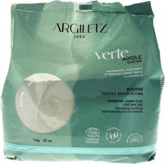 Argiletz Groene Klei Surfine 1 Kg - Parfumvrij - Voor Normale Huid