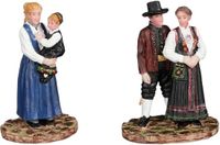 Luville - Folklore People - Set van 2 - Polyresin - Multicolor - 7 cm