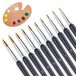 SQAFGYR Detail Penseel, 10 stuks, zwart