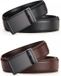 Holland Connections Schwarze Ledergürtel für Herren - Verstellbarer Gürtel ohne Löcher - 2 Stück - 130cm