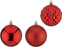 Krist+ Kerstbal Ø 8 cm 3 Stuks Rood PVC