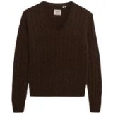 Superdry Draaikol V-trui met gemêleerd wol voor dames