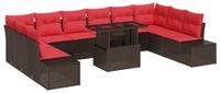 vidaXL Tuinbank - Set - 11 - st - Bruin - poly - rattan