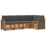vidaXL - Buiten - bank - set - 4 - st - Natuurlijk - en - Antraciet