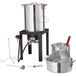VEVOR Friteuse à Dinde, Cuiseur pour Dinde de 28 L et Poisson de 9,5 L, Marmite Extérieure en Aluminium pour Fruits de Mer, Marmite à Gaz Propane avec Brûleur de 54 000 BTU, Paniers Inclus Extérieur