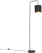 QAZQA lanterna - Vloerlamp met lampenkap - 1 lichts - H 1405 mm - Zwart