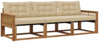 vidaXL - Buiten - bank - set - 3 - st - Natuurlijk - en - Beige