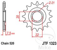 JT Sprockets JTF1323.12 12T stalen voortandwiel
