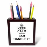 3dRose Keep Calm and Let Sam Handle It, geruit, 12,7 cm