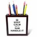 3dRose Keep Calm and Let Sam Handle It, geruit, 12,7 cm