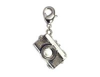 INNSPIRO NICE CHARMS metalen hanger, zwarte camera, met karabijnhaak, 18 x 13 mm, 25 stuks, 21x22mm., Metaal, Geen edelsteen