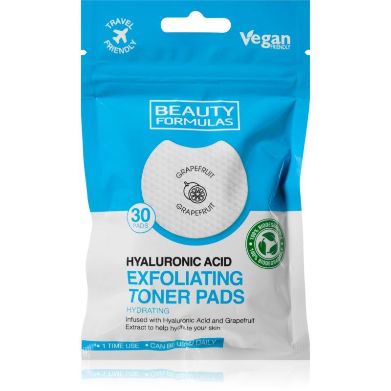 Beauty Formulas Skin Care Masks & Peels Hyaluronic Acid Exfoliating Toner Pads
