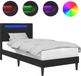 vidaXL Bedframe met LED-stripverlichting Zwart 90 x 190 cm Kunstleer