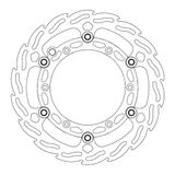 Front Floating Flame Motorcycle Brake Disc 260 mm met Black Aluminium inner
