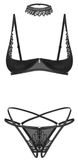 Obsessive Donarella Crotchless 3 Piece Lingerie set - XS/S - Zwart