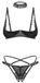 Obsessive Donarella Crotchless 3 Piece Lingerie set - XS/S - Zwart