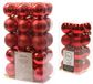 Decoris Kaemingk B.V. Kerstversiering kunststof kerstballen rood 4-6 cm pakket van 46x stuks