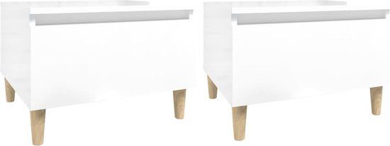 vidaXL Bijzettafels 2 stuks Hoogglans Wit Bewerkt Hout