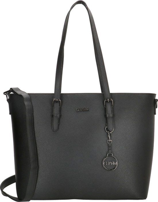 Charm London Birmingham Hand & Schoudertas Shopper 15,6 inch Laptopvak - Zwart