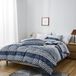 Damier Beddengoed 200 x 200 cm, bleu, motif géométrique