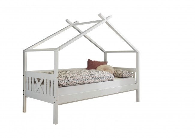 Viking Choice Huisbed kinderbed 90x200 cm grenenhout wit met lattenbodem