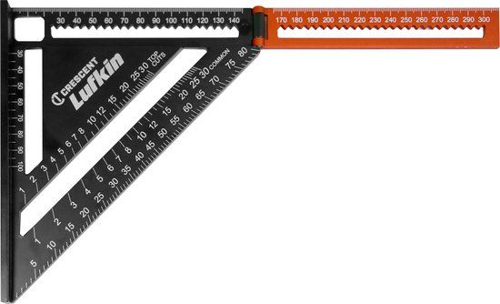 Crescent Lufkin Lufkin Aluminium Blokhaak - Hoekmeter - Speed Square - Zwaaihaak - 30cm