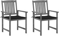 VidaXL Tuinstoelen 2 st met kussens massief acaciahout grijs
