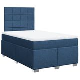 vidaXL Boxspringbed met matras, blauw, 120x190 cm, gestoffeerd
