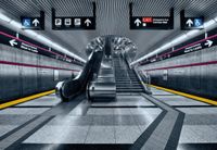 Komar Vol 15 Komar Fotobehang Subway - Metro Trein station - 368 x 254 cm - Papier - Grijs