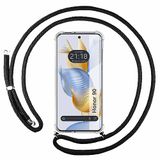 Transparante Huawei Transparante beschermhoes voor Huawei Honor 90 5G met zwart trekkoord