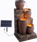 Teamson Home Tuin Waterornament Met Lichten - Op zonne-energie - 4-Laags Ontwerp - Bruin