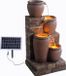 Teamson Home Tuin Waterornament Met Lichten - Op zonne-energie - 4-Laags Ontwerp - Bruin