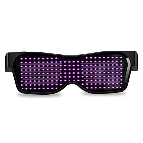Queen.Y LED-bril Aanpasbare BT Oplichtende Bril Bluetooth APP Verbonden LED Display Smart Bril USB Oplaadbare DIY Funky Brillen voor Nachtclub Party Stage DJ Halloween
