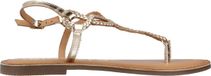 GIOSEPPO MERIGNAS Goud Platte Sandalen Vrouwen Leer Maat 40 EU