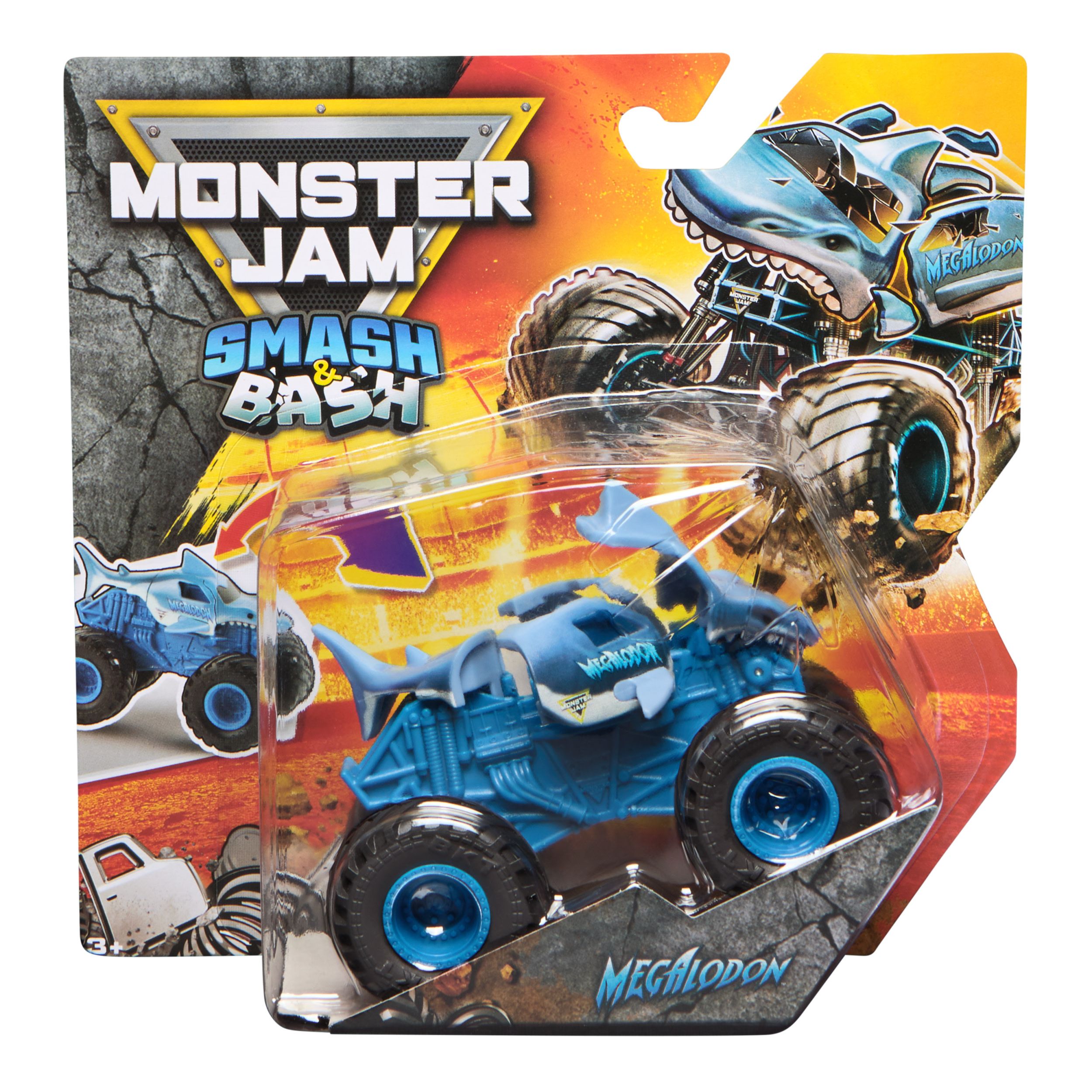 Spin Master Monster Jam - Smash & Bash Megalodon repareerbare metalen monstertruck op een schaal van 1:64