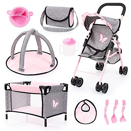 Bayer Design Buggyset met reiswieg, speelboog en accessoires