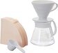 Hario V60 Set (Keramiek, Wit) - Handmatige koffiezetter - 0.60 l - 4 kopjes