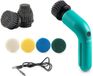 DOMO Brosse de nettoyage rotative sans fil DO248SB, 3,7 V, autonomie de 60 minutes, 2 vitesses, bleu, avec 6 accessoires