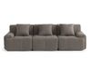 MILYsofa Canapé modulable, 3 places, tissu chenille, housses de coussin amovibles (brun cendré, 3 places)