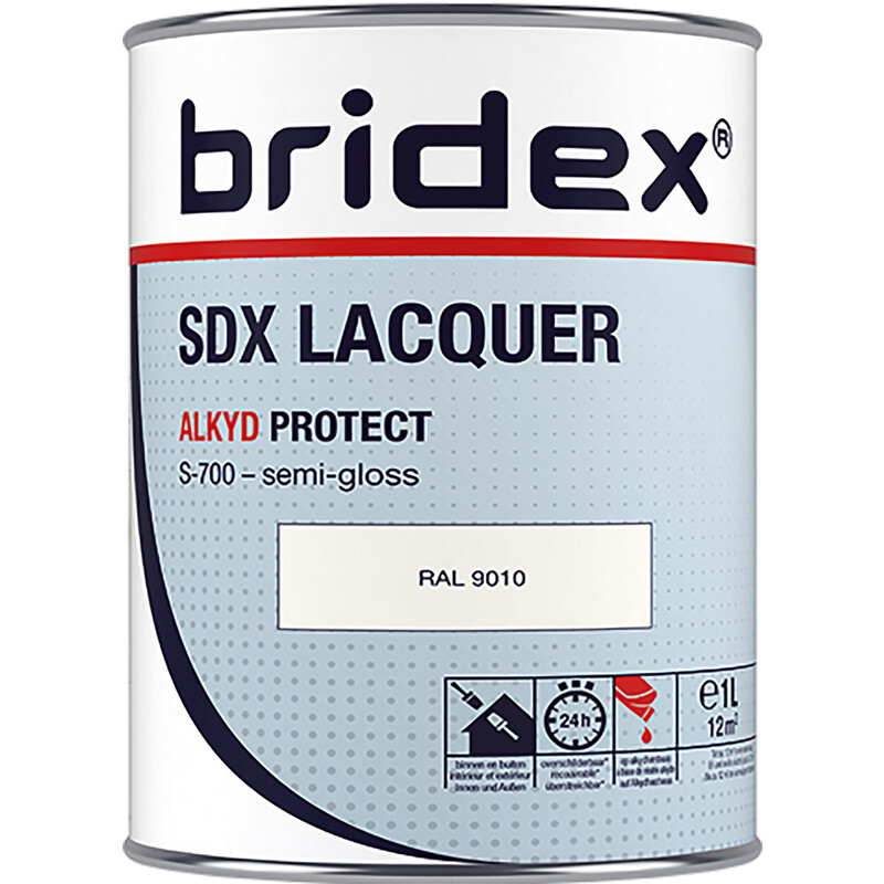 Bridex SDX Lacquer lak alkyd 1L RAL9010 zijdeglans