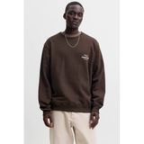 JACK & JONES ORIGINALS oversized sweater met backprint - bruin