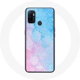 Maniacase Etui voor Oppo A53 Blauwe achtergrond roze