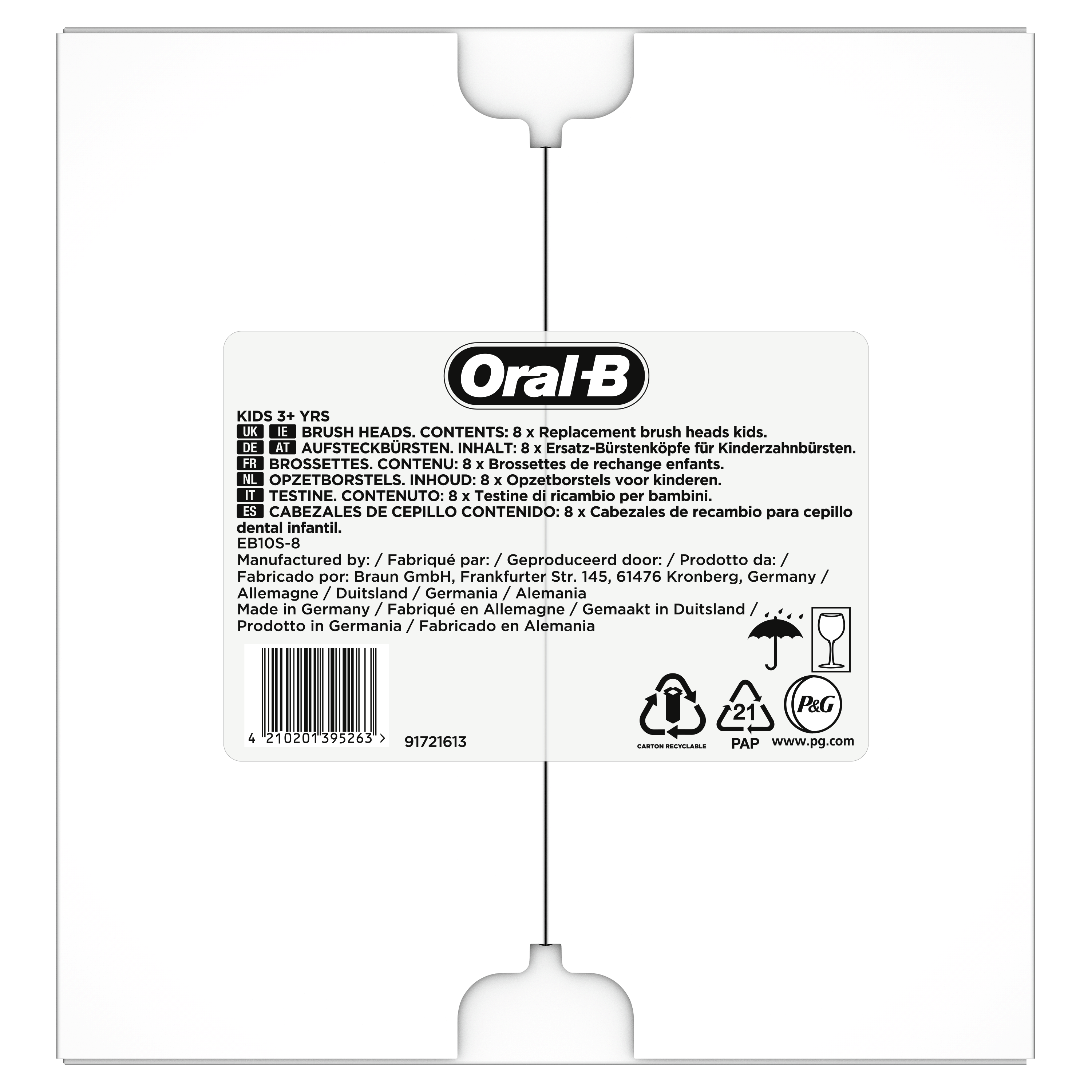 Oral-B Kids Opzetborstels Voor Elektrische Tandenborstel - 8 Opzetborstels - Voor Kinderen Vanaf 3 Jaar