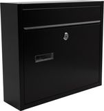 Merkloos Relaxdays Brievenbus met slot - 31 x 36 x 10 cm - metaal - zwart