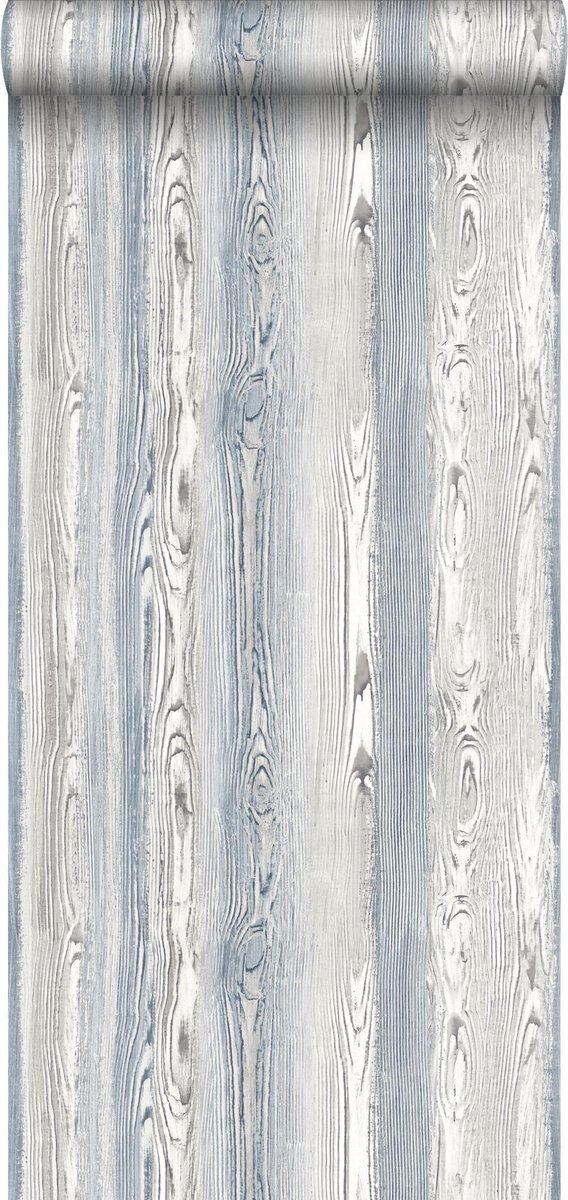 Esta Home behang hout motief blauw en grijs - 148626 - 53 x 1005 cm