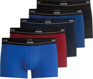 Boss Essential Trunk Boxershorts Heren (5-pack) - Maat S - Blauw/Rood/Donkerblauw/Zwart