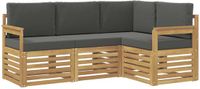 vidaXL - Buiten - bank - set - 4 - st - Wit - en - antracietkleurig - Polyester