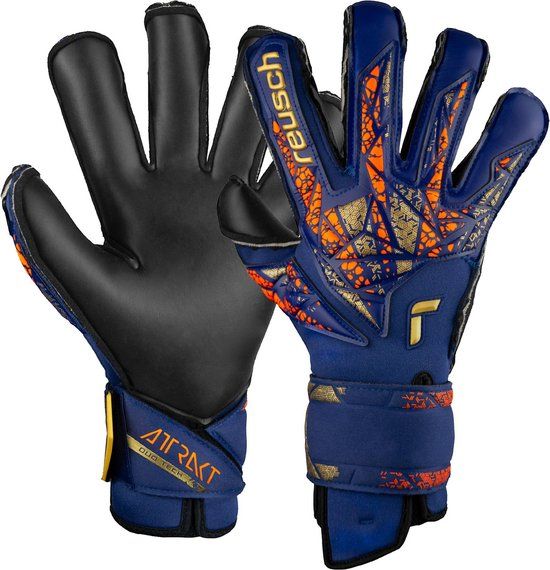 Reusch Attrakt Duo Evolution Keepershandschoenen - blauw-goud - Volwassenen