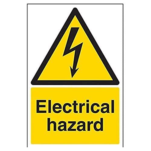 VSafety Signs 68018AU-S - Warning Sign "Electrical Hazard" - Self-Adhesive - 200x300mm - Black/Yellow